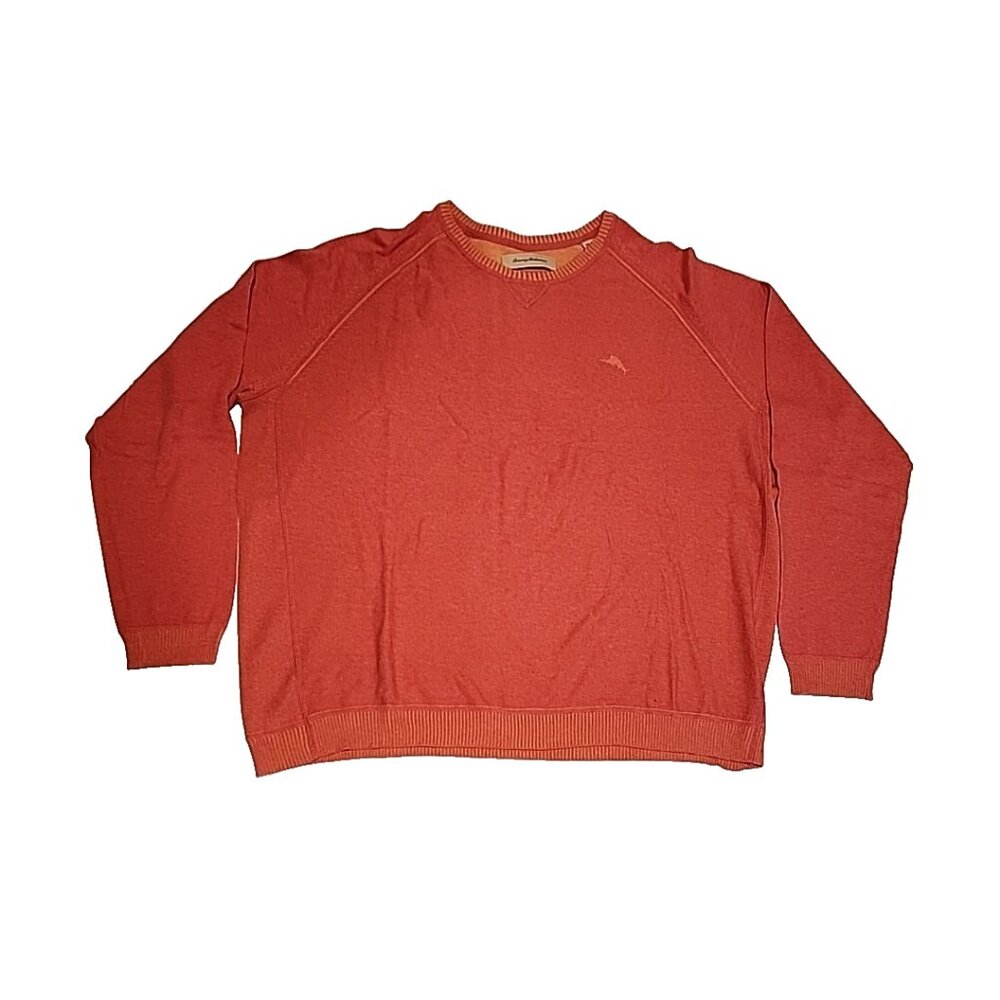TOMMY BAHAMA mens XXL stretch cotton pullover sweater crew neck 2XL loose fit